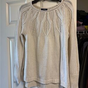 Chaps Women's Cream Cable Sweater